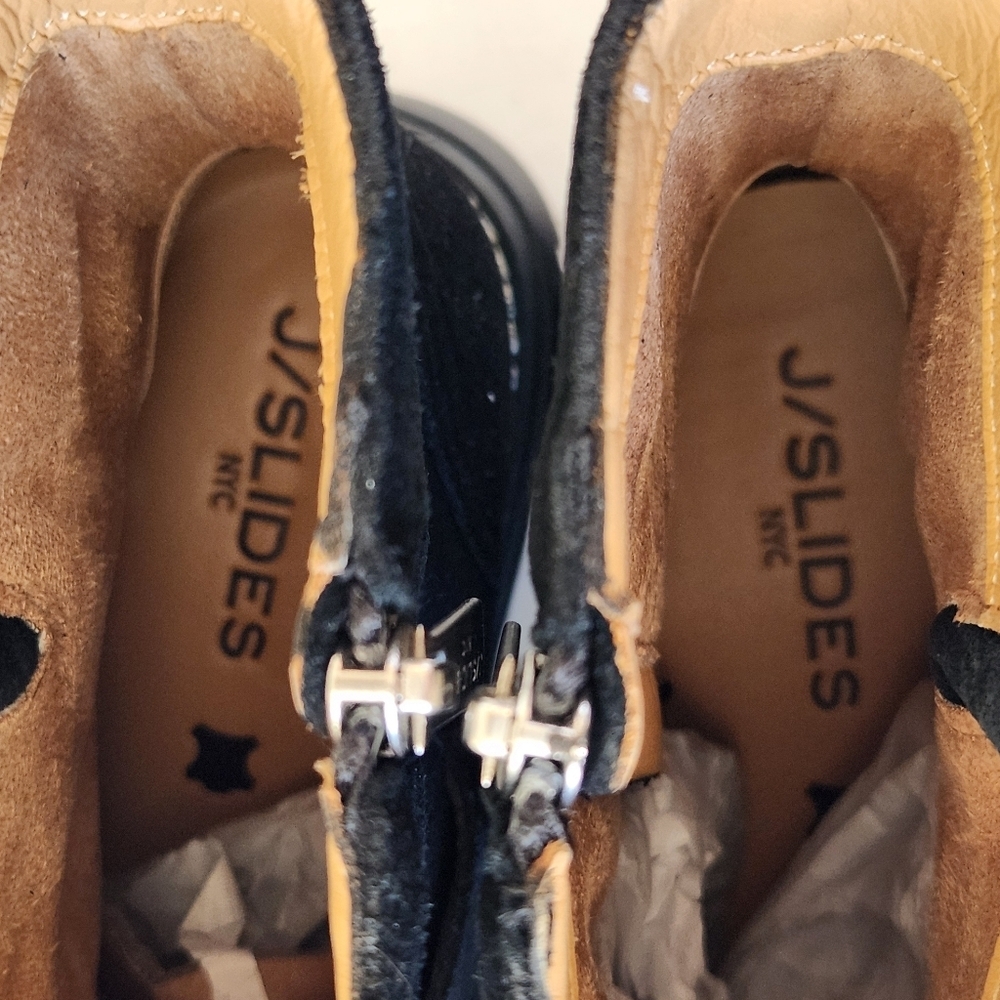 NWT || J/SLIDES || Texas black suede boots, booties, platform, leather, size 6.5 - Picture 6 of 6